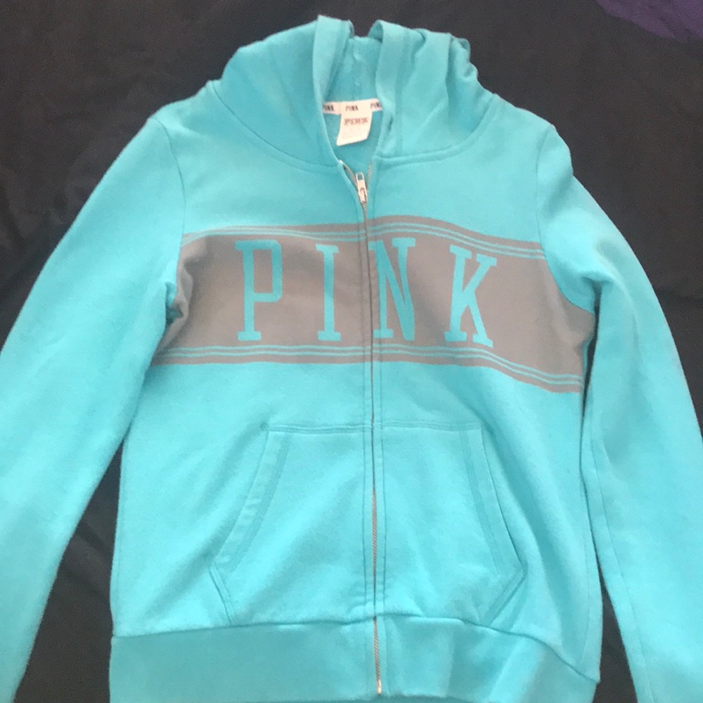 ||PINK|| Blue zip up hoodie🦋💙